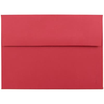JAM Paper A7 Invitation Envelopes, 5 1/4 x 7 1/4, Red Recycled, 100/Pack (15945D)