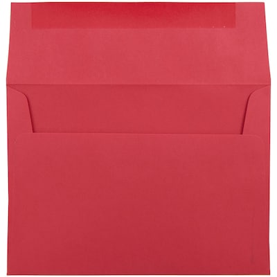 JAM Paper A7 Invitation Envelopes, 5 1/4 x 7 1/4, Red Recycled, 100/Pack (15945D)