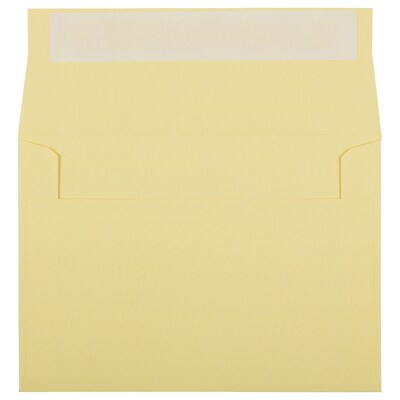 JAM Paper A9 Invitation Envelopes with Peel & Seal Closure, 5 3/4" x 8 3/4", Canary Yellow, 100/Pack (241137092D)