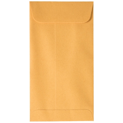 JAM Paper Business #7 Coin Envelopes with Peel & Seal Closure, 3 1/2 x 6 1/2, Brown Kraft Manila,