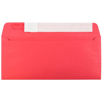 JAM Paper #10 Business Envelopes with Peel & Seal Closure, 4 1/8 x 9 1/2, Red Recycled, 100/Pack (