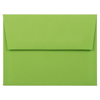 JAM Paper A2 Invitation Envelopes, 4 3/8 x 5 3/4, Citrus Lime, 50/Pack (1536470I)