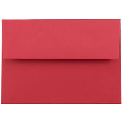 JAM Paper 4Bar A1 Invitation Envelopes, 3 5/8 x 5 1/8, Red Recycled, 100/Pack (900927182D)