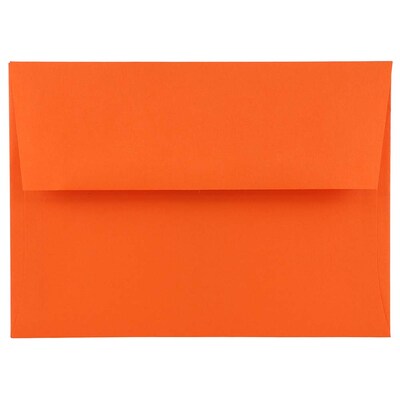 JAM Paper A7 Invitation Envelopes, 5 1/4 x 7 1/4, Ultra Orange, 100/Pack (80351D)