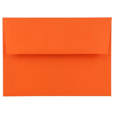 JAM Paper A7 Invitation Envelopes, 5 1/4" x 7 1/4", Ultra Orange, 100/Pack (80351D)