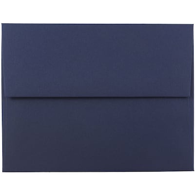 JAM Paper A2 Premium Invitation Envelopes, 4 3/8 x 5 3/4, Navy Blue, 100/Pack (LEBA617D)