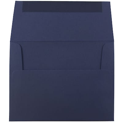 JAM Paper A2 Premium Invitation Envelopes, 4 3/8 x 5 3/4, Navy Blue, 100/Pack (LEBA617D)