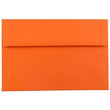 JAM Paper A7 Invitation Envelopes, 5 1/4 x 7 1/4, Orange Recycled, 100/Pack (95666D)