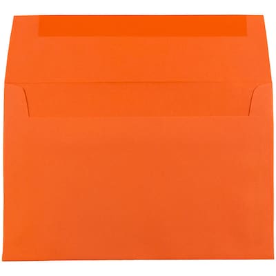 JAM Paper A7 Invitation Envelopes, 5 1/4" x 7 1/4", Orange Recycled, 100/Pack (95666D)