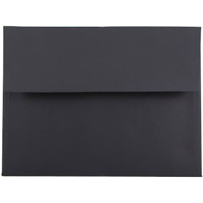 JAM Paper A6 Premium Invitation Envelopes, 4 3/4 x 6 1/2, Smooth Black, 100/Pack (22115363D)