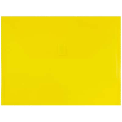 JAM Paper Envelopes with Hook & Loop Closure, 9 3/4 x 13, Yellow, 12/Pack (218V0YE)