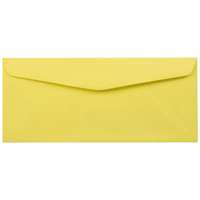 JAM Paper #10 Business Window Envelopes, 4 1/8" x 9 1/2", Ultra Lemon, 50/Pack (1536400I)