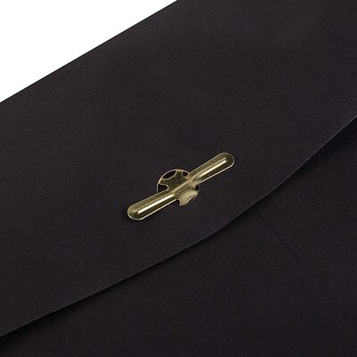 JAM Paper Open End Catalog Envelopes with Clasp Closure, 9" x 12", Smooth Black, 50/Pack (73854I)