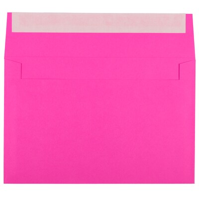 JAM Paper A9 Invitation Envelopes with Peel & Seal Closure, 5 3/4" x 8 3/4", Ultra Fuchsia Hot Pink, 100/Pack (241137097)