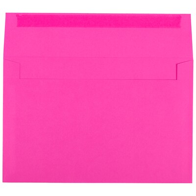 JAM Paper A9 Invitation Envelopes with Peel & Seal Closure, 5 3/4" x 8 3/4", Ultra Fuchsia Hot Pink, 100/Pack (241137097)