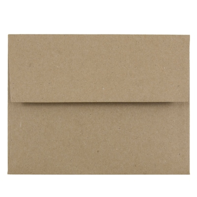 JAM Paper A2 Premium Invitation Envelopes, 4 3/8 x 5 3/4, Brown Kraft Paper Bag, 100/Pack (LEKR600