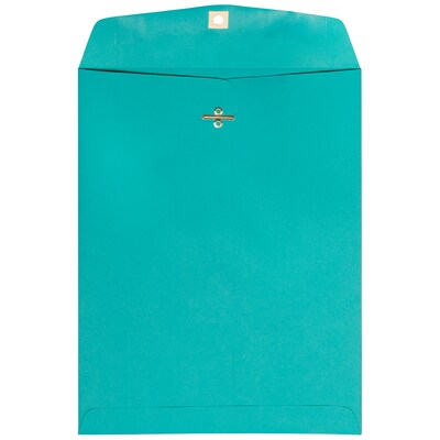 JAM Paper Envelopes with Clasp Closure, 9 x 12, Sea Blue Recycled, 50/Pack (900906997I)