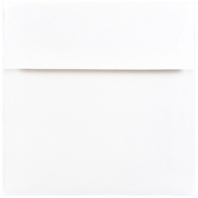 JAM Paper Square Foil Lined Invitation Envelopes, 6 x 6, White/Silver Foil, 50/Pack (3244688I)