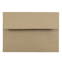 JAM Paper 4Bar A1 Premium Invitation Envelopes, 3 5/8 x 5 1/8, Brown Kraft Paper Bag, 100/Pack (LE