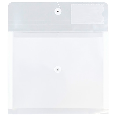 JAM Paper Clear Envelopes with Button & String Tie Closure, 12 3/4 x 10 1/2, Clear (JSF228A)