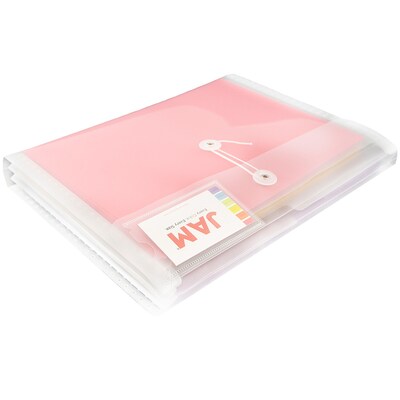 JAM Paper Clear Envelopes with Button & String Tie Closure, 12 3/4" x 10 1/2", Clear (JSF228A)