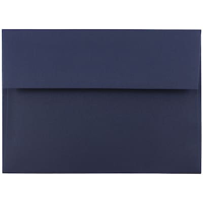 JAM Paper A7 Premium Invitation Envelopes, 5 1/4 x 7 1/4, Navy Blue, 100/Pack (LEBA717D)