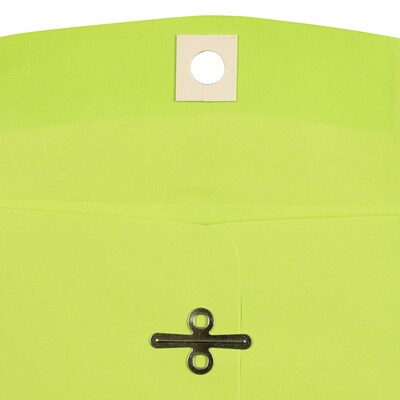 JAM Paper Open End Envelopes with Clasp Closure, 6" x 9", Ultra Lime Green, 50/Pack (V0128133I)