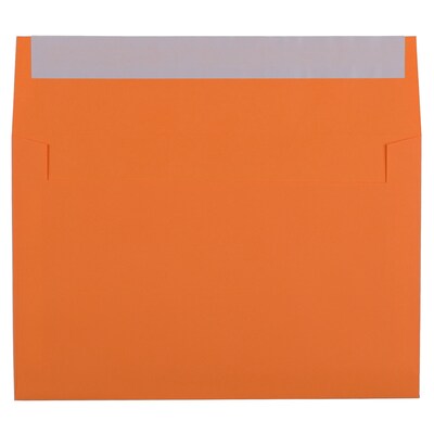 JAM Paper A9 Invitation Envelopes with Peel & Seal Closure, 5 3/4 x 8 3/4, Orange Recycled, 100/Pa