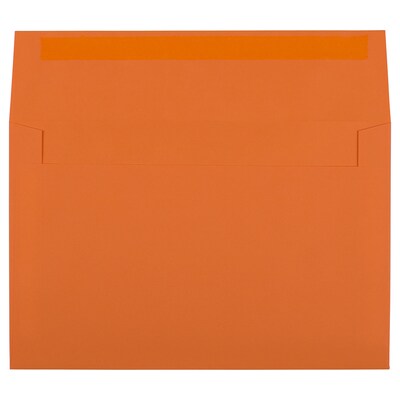 JAM Paper A9 Invitation Envelopes with Peel & Seal Closure, 5 3/4" x 8 3/4", Orange Recycled, 100/Pack (241137094)