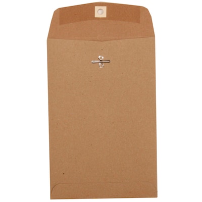 JAM Paper Premium Invitation Envelopes with Clasp Closure, 6 x 9, Brown Kraft Paper Bag, 50/Pack (