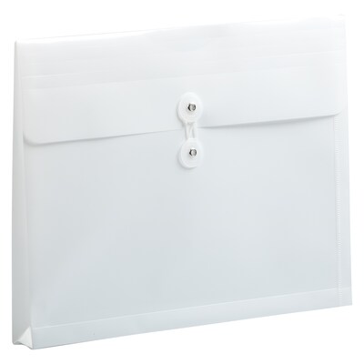 JAM Paper Envelopes with Button & String Tie Closure, 9 3/4" x 13", White, 12/Pack (218B1WH)