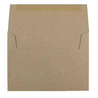 JAM Paper A6 Premium Invitation Envelopes, 4 3/4" x 6 1/2", Brown Kraft Paper Bag, 100/Pack (LEKR650D)