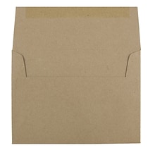 JAM Paper A6 Premium Invitation Envelopes, 4 3/4 x 6 1/2, Brown Kraft Paper Bag, 100/Pack (LEKR650