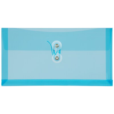 JAM Paper #10 Business Envelopes with Button & String Tie Closure, 5 1/4" x 10", Assorted Colors, 12/Pack (12438614)