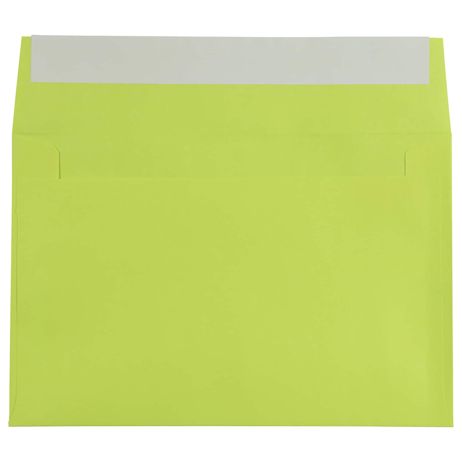 JAM Paper A9 Invitation Envelopes with Peel & Seal Closure, 5 3/4 x 8 3/4, Ultra Lime Green, 100/Pack (241137099)