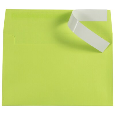 JAM Paper A9 Invitation Envelopes with Peel & Seal Closure, 5 3/4" x 8 3/4", Ultra Lime Green, 100/Pack (241137099)