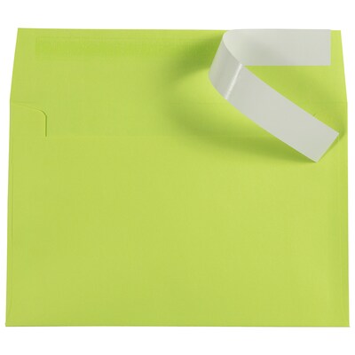 JAM Paper A9 Invitation Envelopes with Peel & Seal Closure, 5 3/4 x 8 3/4, Ultra Lime Green, 100/P