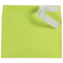 JAM Paper A9 Invitation Envelopes with Peel & Seal Closure, 5 3/4 x 8 3/4, Ultra Lime Green, 100/P
