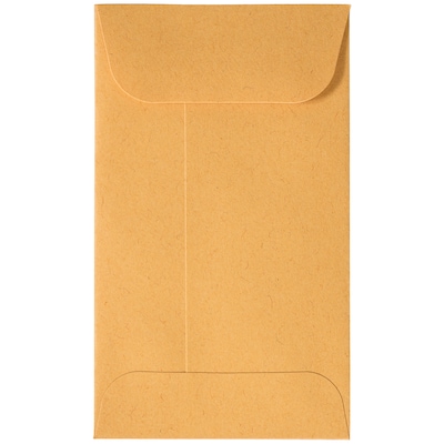 JAM Paper #3 Coin Business Commercial Envelopes w/ Peel & Seal Closure, 2 1/2 x 4 1/4, Brown Kraft