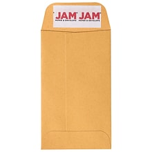 JAM Paper #3 Coin Business Commercial Envelopes w/ Peel & Seal Closure, 2 1/2 x 4 1/4, Brown Kraft