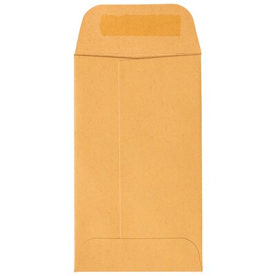 JAM Paper #3 Coin Business Commercial Envelopes w/ Peel & Seal Closure, 2 1/2" x 4 1/4", Brown Kraft, 50/Pack (400238460I)