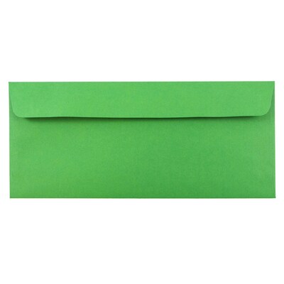 JAM Paper #10 Business Envelopes with Peel & Seal Closure, 4 1/8" x 9 1/2", Green Recycled, 100/Pack (86555D)