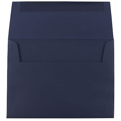 JAM Paper A6 Premium Invitation Envelopes, 4 3/4 x 6 1/2, Navy Blue, 100/Pack (LEBA667D)