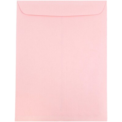 JAM Paper Open End Catalog Premium Envelopes, 10" x 13", Baby Pink Pastel, 50/Pack (31287347I)