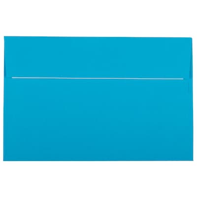 JAM Paper A9 Invitation Envelopes with Peel & Seal Closure, 5 3/4 x 8 3/4, Blue Recycled, 100/Pack