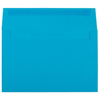 JAM Paper A9 Invitation Envelopes with Peel & Seal Closure, 5 3/4" x 8 3/4", Blue Recycled, 100/Pack (241137095)
