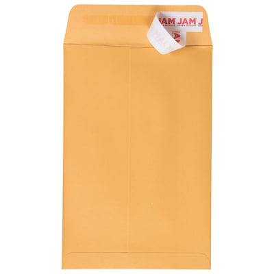 JAM Paper Open End Catalog Envelopes with Peel & Seal Closure, 6" x 9", Brown Kraft Manila, 50/Pack (13034199I)