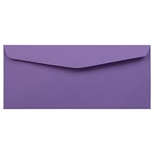 JAM Paper #10 Business Colored Window Envelopes, 4 1/8 x 9 1/2, Violet Recycled, 50/Pack (1536405I)