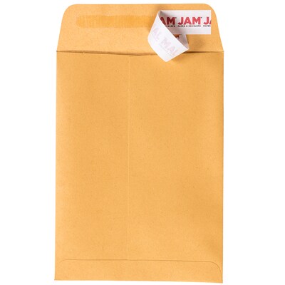 JAM Paper Open End Catalog Envelopes with Peel & Seal Closure, 5 1/2" x 7 1/2", Brown Kraft Manila, 50/Pack (400238465I)