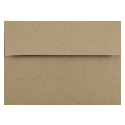 JAM Paper A7 Premium Invitation Envelopes, 5 1/4 x 7 1/4, Brown Kraft Paper Bag, 100/Pack (LEKR700